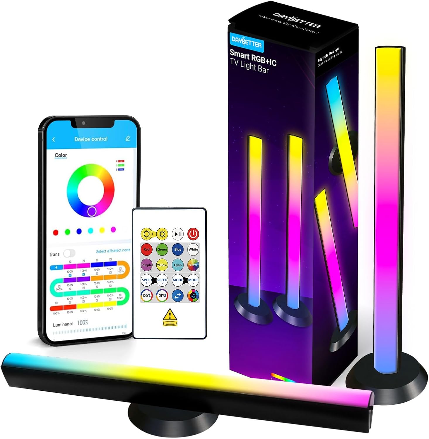 DAYBETTER Smart LED Light Bars for TV & Gaming - 14" RGBW