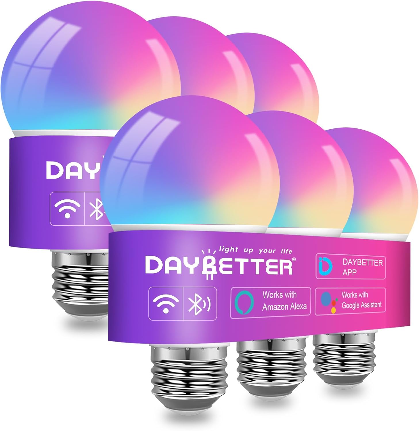 DAYBETTER Smart RGBCW Bulbs - Alexa & Google Home Ready