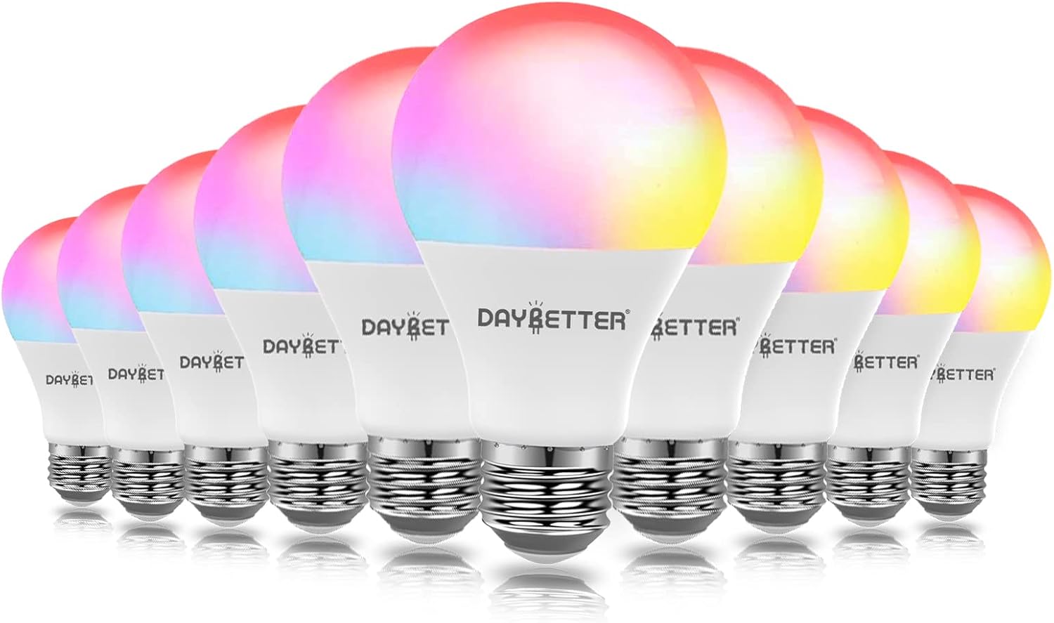 DAYBETTER Smart RGBCW Light Bulbs, Alexa & Google Compatible