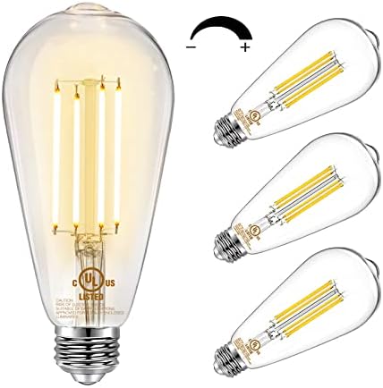 DAYBETTER Vintage LED Edison Bulbs E26 60W Dimmable 2700K